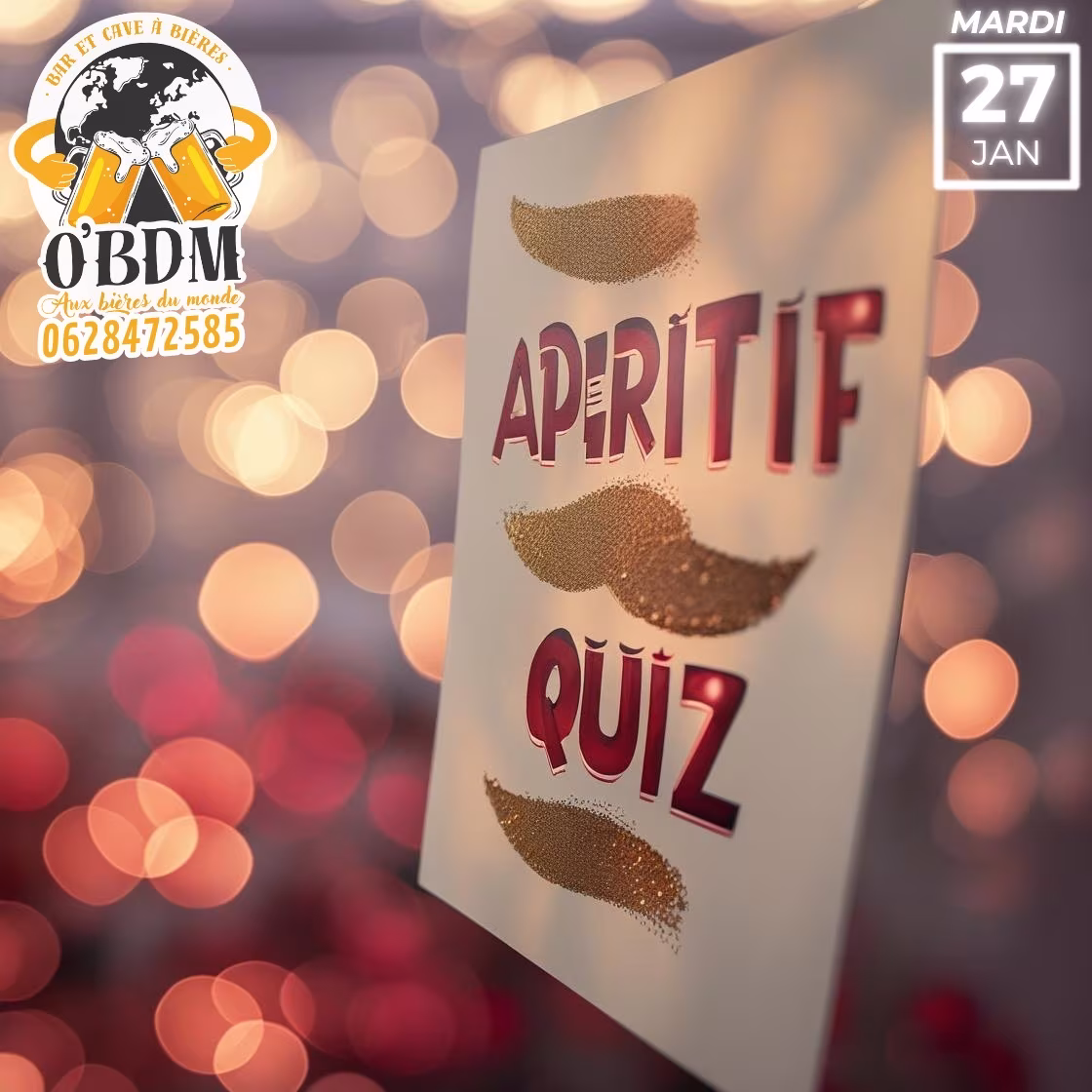 Affiche de 𝕄𝕒𝕣𝕕𝕚 𝟚𝟟 𝕁𝕒𝕟𝕧𝕚𝕖𝕣 Apéro Quizz musicaux