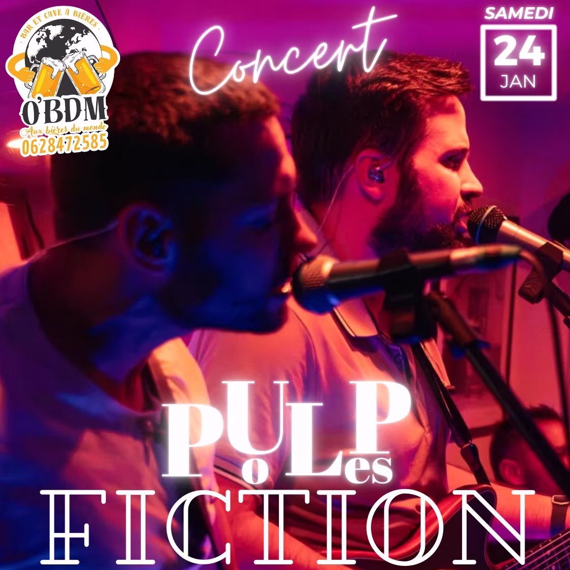 Affiche de 𝕊𝕒𝕞𝕖𝕕𝕚 𝟚𝟜 𝕁𝕒𝕟𝕧𝕚𝕖𝕣 Concert Live Les Poulpes Fiction O'bdm!