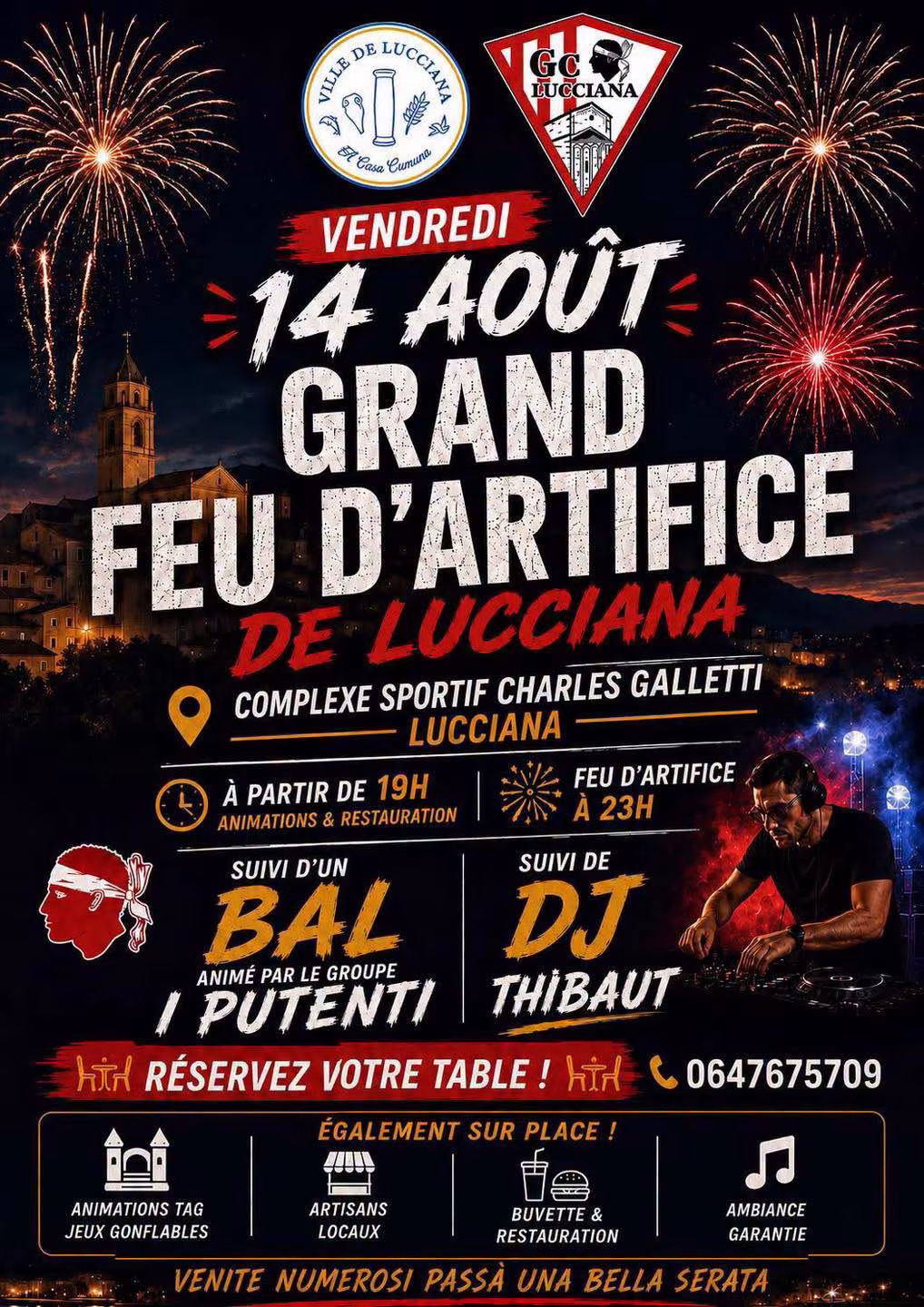Affiche de Grand Feu d'Artifice de Lucciana
