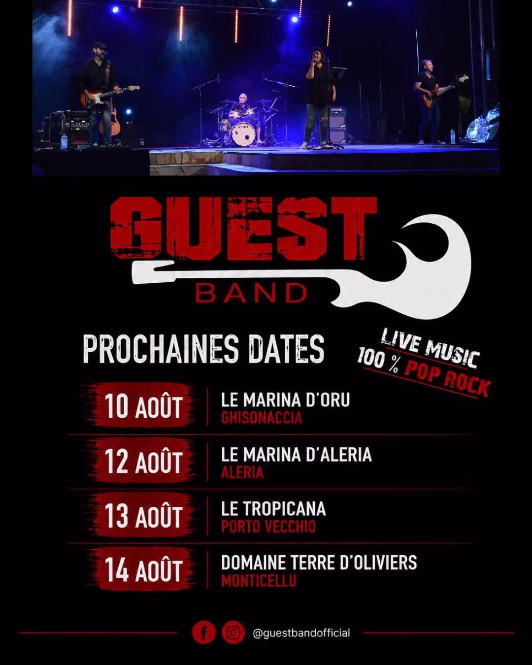 Affiche de Guest Band Live Pop Rock