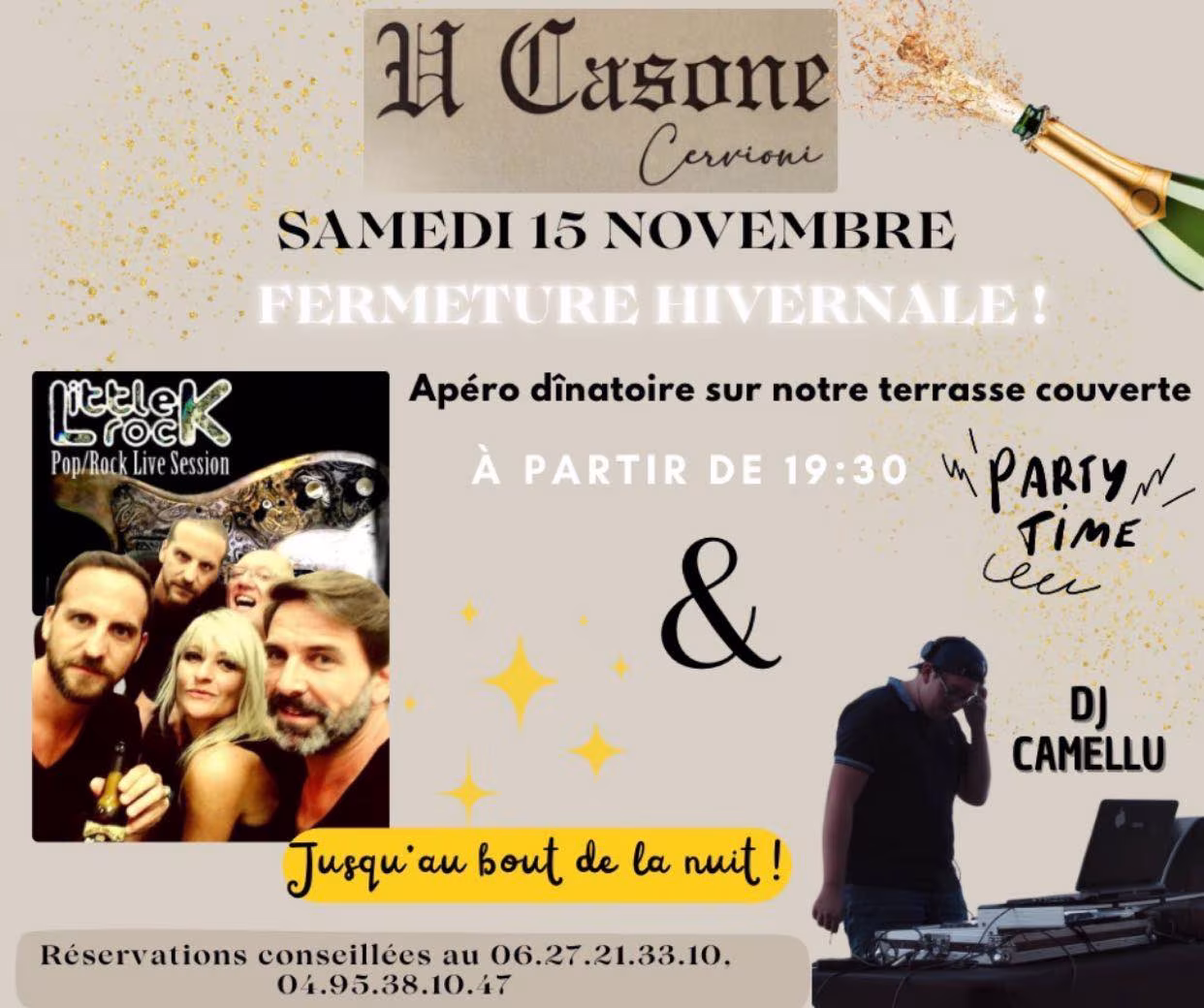 Affiche de Little Rock + DJ Camellu - Restaurant U Casone, 20220 Cervione