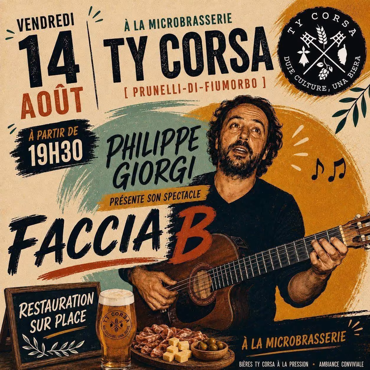Affiche de Philippe Giorgi présente son spectacle FACCIA B