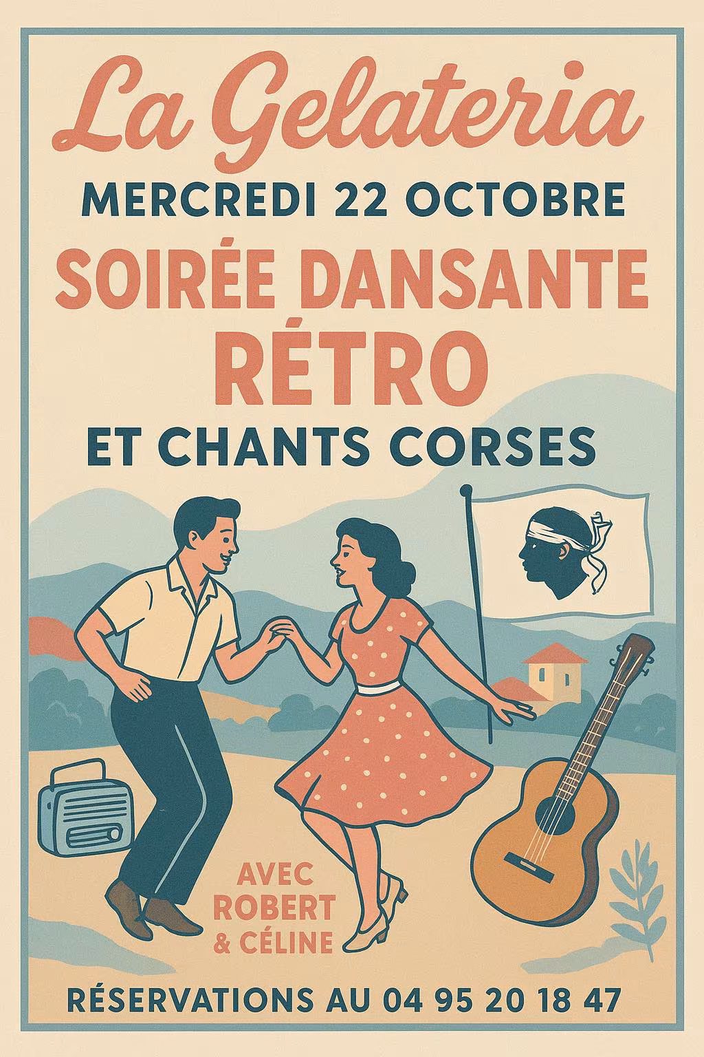 Affiche de Soirée dansante rétro &amp; chants corses