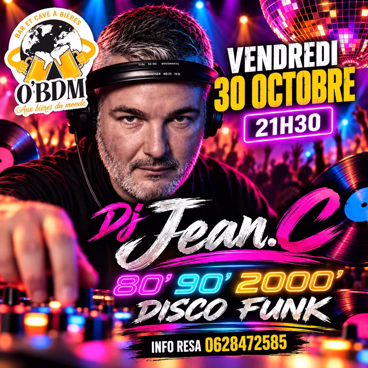 Affiche de SOIRÉE DJ JEAN.C — 80’ 90’ 2000’ DISCO FUNK