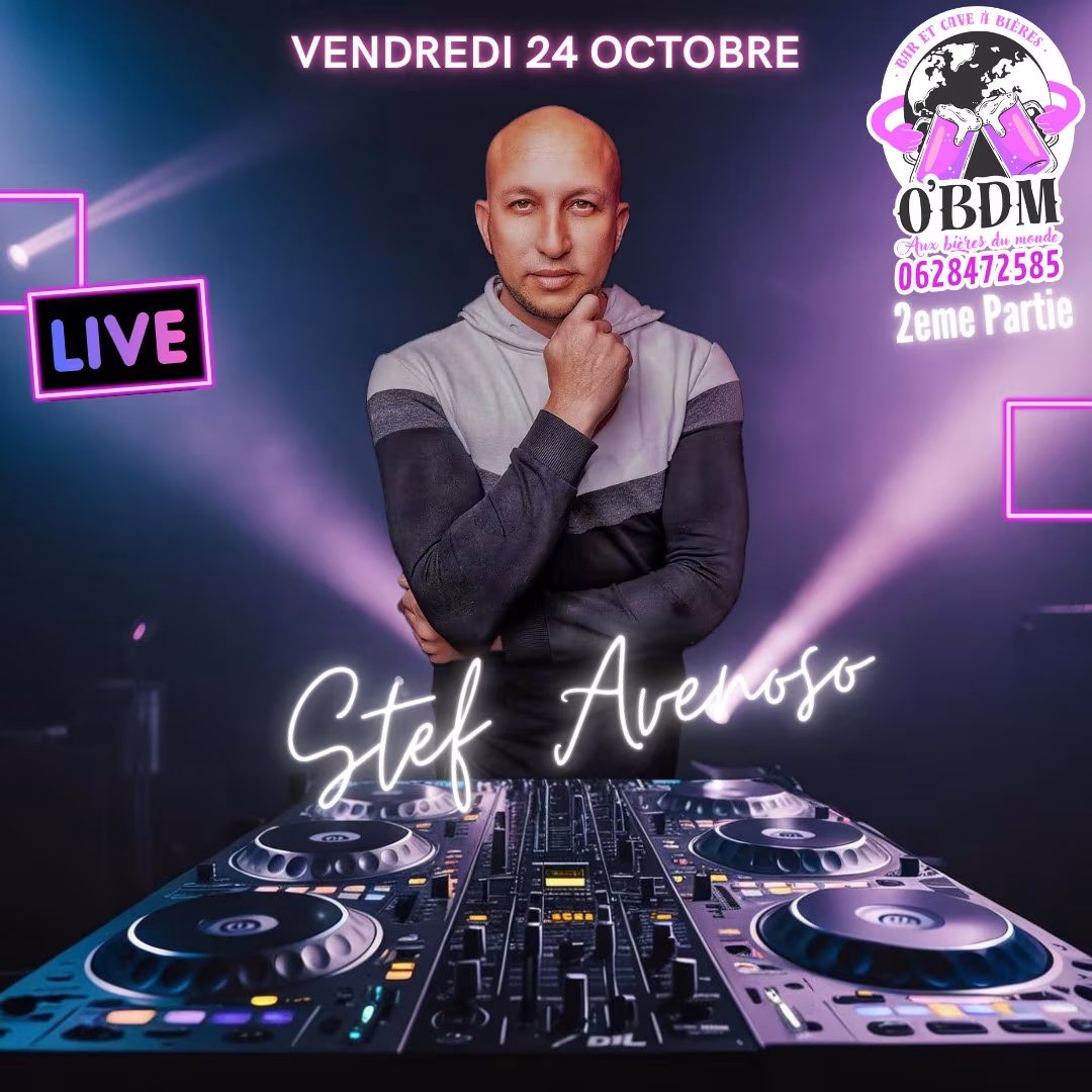 Affiche de Soirée Dj Stef Avenoso au O'BDM - Biguglia