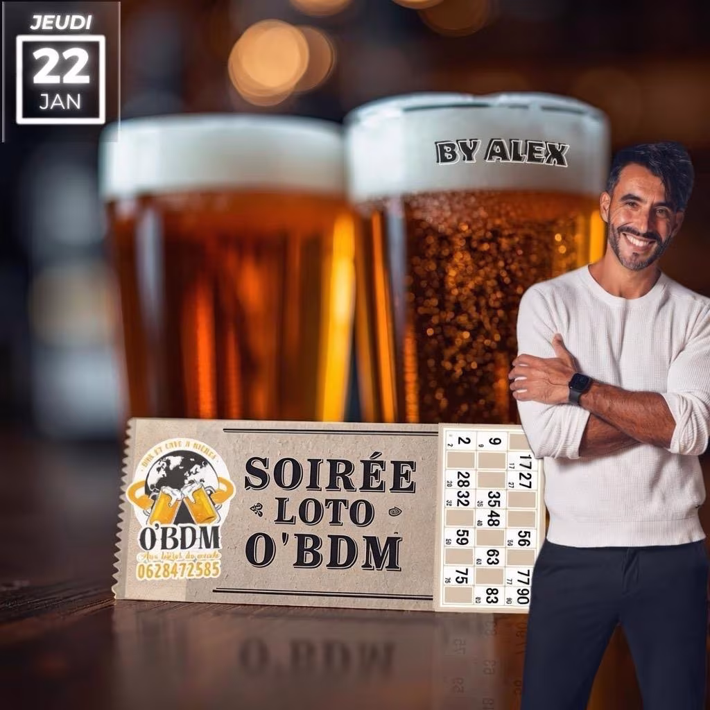 Affiche de 𝕁𝕖𝕦𝕕𝕚 𝟚𝟚 𝕁𝕒𝕟𝕧𝕚𝕖𝕣 Soirée LOTO O'bdm!