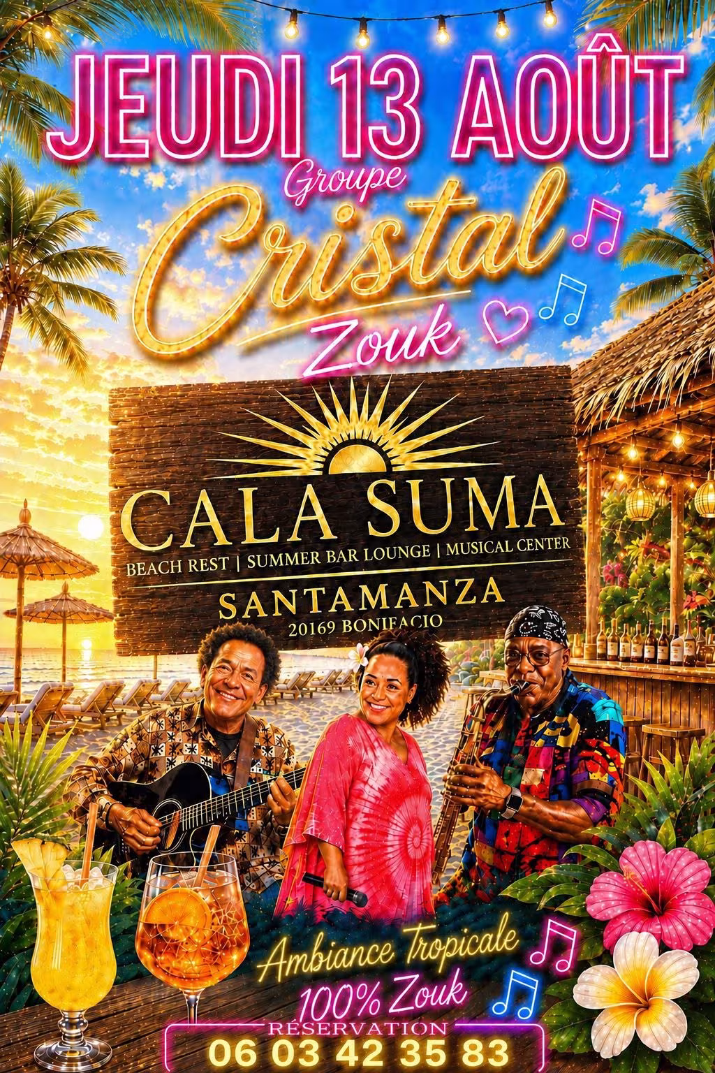 Affiche de Groupe Cristal - Concert Zouk au Cala Suma