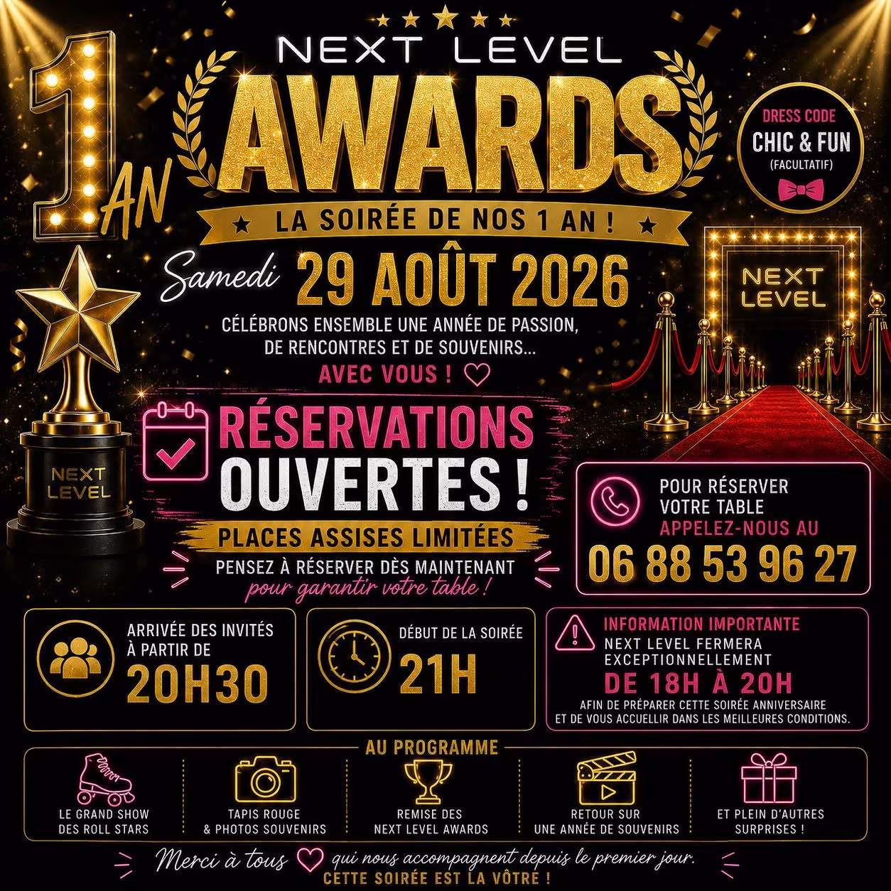 Affiche de NEXT LEVEL AWARDS - La Soirée de nos 1 An!