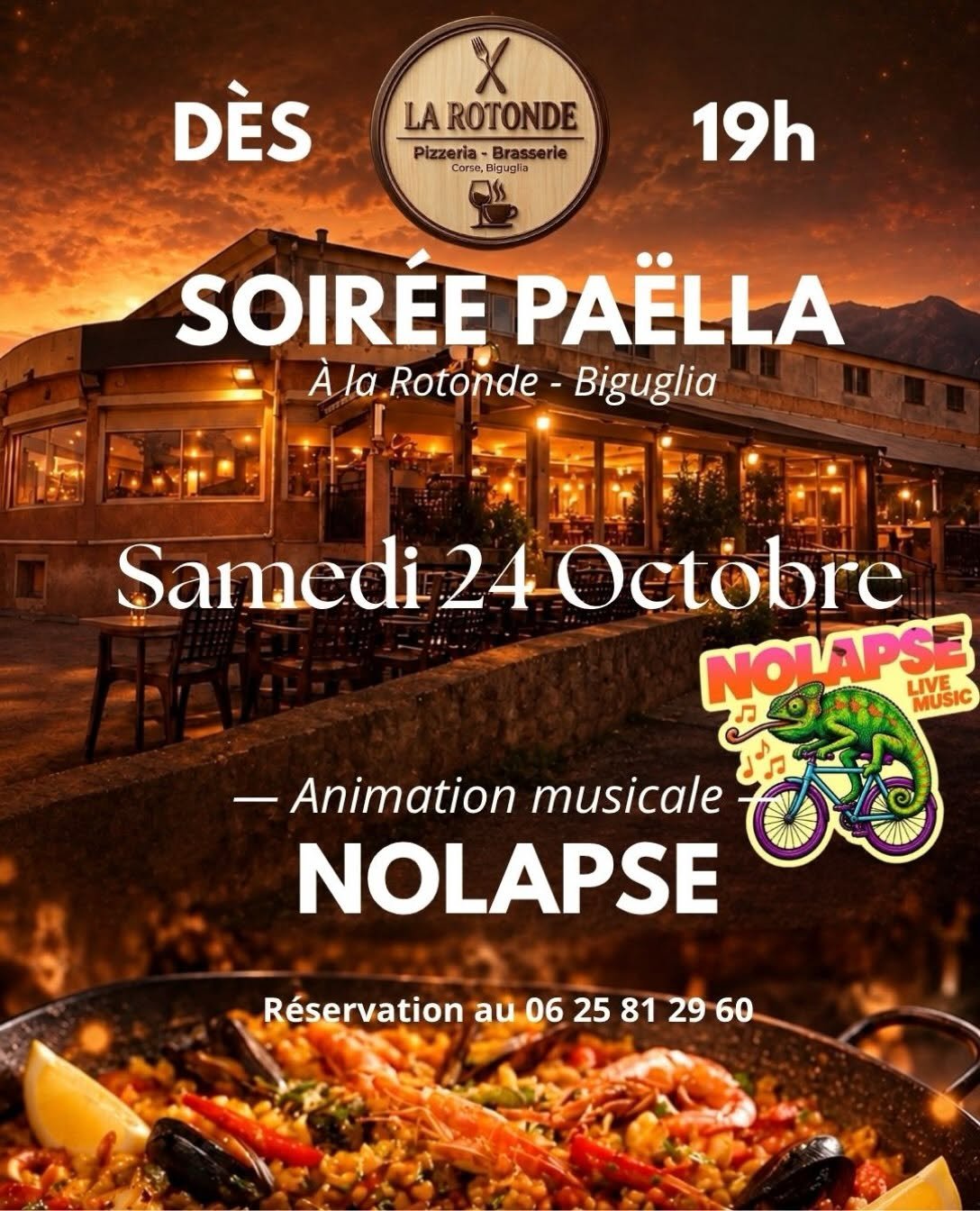 Affiche de Soirée paëlla — La Rotonde